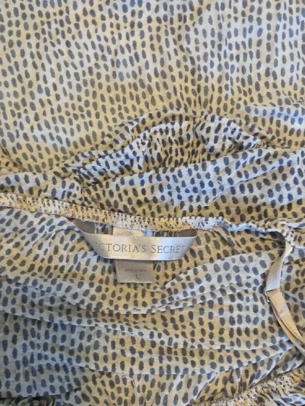 Victoria's Secret Vintage Champagne and Navy Babydoll & Bikini Set